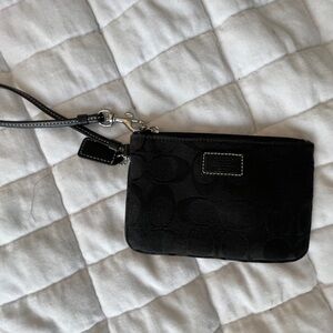 Coach Black Signature Wristlet